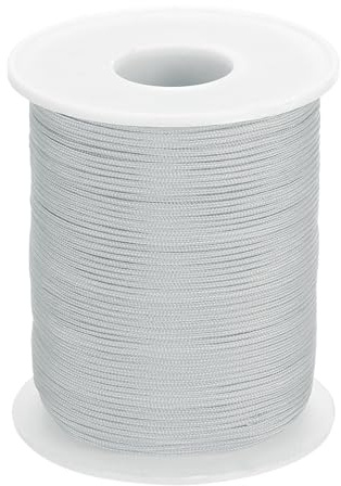 sourcing map Braided Lift Shade Cord, 1mm 109 Yards Roman Shades Cord Braided Nylon Cord String Necklace Bracelet String Cord for Roman Blind Shade Rollers DIY Craft, Light Gray