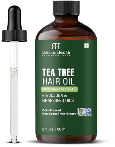 Botanic Hearth Tea Tree Hair Oil 2 Fl Oz (60 ml) | Hair Growth Oil for Thicker Hair, Scalp Treatment for Hair Loss, Dry & Frizzy Hair Repair, Deep Nourishing Oil for All Hair Types