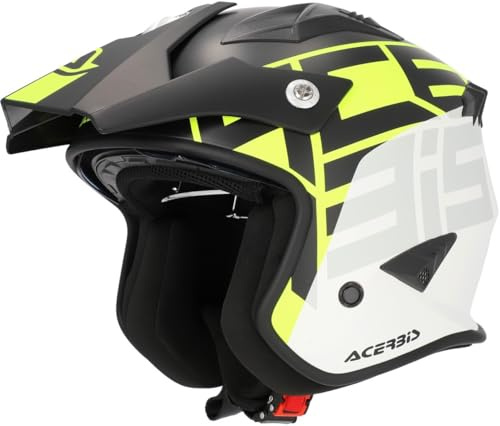 Acerbis Jet Aria Graphic Jet Helmet, Matte Black/Yellow, 2XL (61)