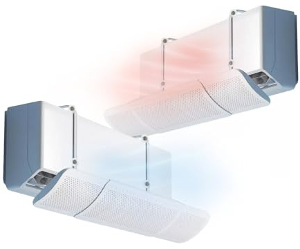 Avilia - Deflettore Condizionatore Regolabile Universale da 58,5 a 93 cm per Casa e Ufficio, Installazione Facile, Orientabile, Compatibile con Telecomando, Ideale per Clima Ottimale