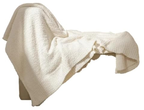 VVCPVDXCI Coperta in pile super morbida e accogliente per divano, in microfibra, decorazione per la casa, in tinta unita, per il tempo libero, caldo scialle invernale (beige, 130 x 160 cm)