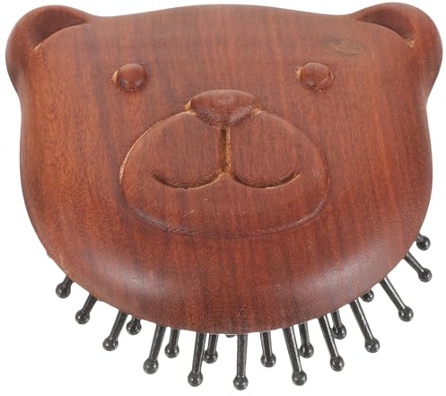 ZUNOXAZ Holzkamm Bärenform aus Sandelholz mit Glatter Oberfläche und Verformungsbeständigkeit Tragbares Kopfhautmassagegerät zur Entspannenden Kopfmassage