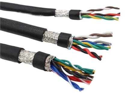 Cavo schermato a doppino intrecciato 2 4 6 8 10 12 core 20 22 18 26 24awg 5 M PVC Cavo di controllo morbido del segnale di comunicazione con anima in rame puro(1 meter price,2 cores,18 AWG 0.75mm)