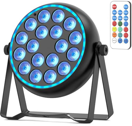 Professioneller RGBW PAR Scheinwerfer mit Halo Ring - Soundaktives Bühnenlicht & Uplighting für Partys DMX512 & Fernbedienung - Ideal für Hochzeiten und Stroboskop-Effekte