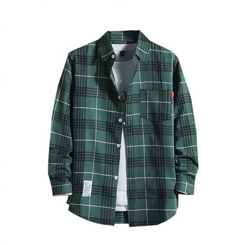 Zanisouta Chemise en flanelle à manches longues pour homme, chemise de travail à carreaux, coupe régulière, avec double poche, chemise de loisirs à carreaux, chemise de bûcheron pour l'extérieur