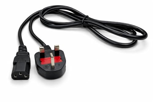 JD Brands UK Power Cable – IEC C13 to BS1363 Plug (Black) | PC & Monitor Mains Lead for Computers, Printers & AV Equipment (3m)