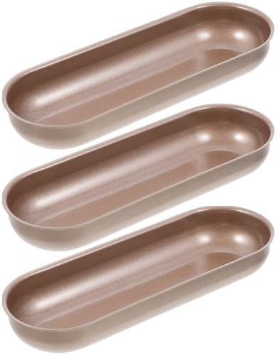 TOBBOMEY Lot de 3 Moules Antiadhésifs pour Four, Cuisson de Pains Longs et Hot-Dogs, Conçu pour Dîners Familiaux et Occasions Festives