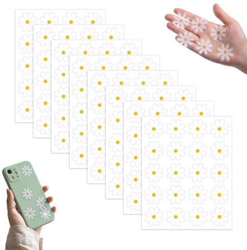 UZYXC 160 Stück Gänseblümchen Aufkleber – klein, für Scrapbooking, Handy, Notebook, Geschenkverpackung, DIY, Sommerdeko, Hochzeit, für kreative Menschen, Kinder, Mädchen