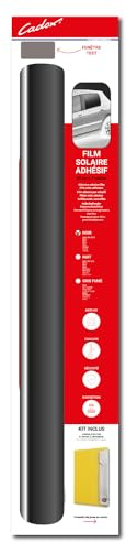 Cadox - Film Solaire - Protection vitres teintées - 44 microns - Résiste aux UV - Contre la Chaleur - Lavable - Couleur Noir - Dimensions 0.5x3m - À Poser soi-même