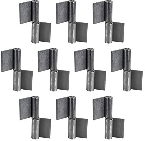 Gedotec Scharniere zum Anschweißen | 10 Stück - Anschweißband für Metall-Türen | Anschweißscharnier Höhe 80 mm | DIN rechts | Schwerlast-Scharnier für Gartentor & Maschinen | Torband für Stahl-Tore