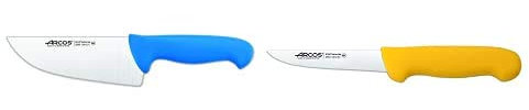 Arcos Serie 2900, Cuchillo Carnicero Ancho, Hoja De Acero Inoxidable Nitrum De 170 Mm + Serie 2900, Cuchillo Deshuesador, Hoja De Acero Inoxidable Nitrum De 130 Mm
