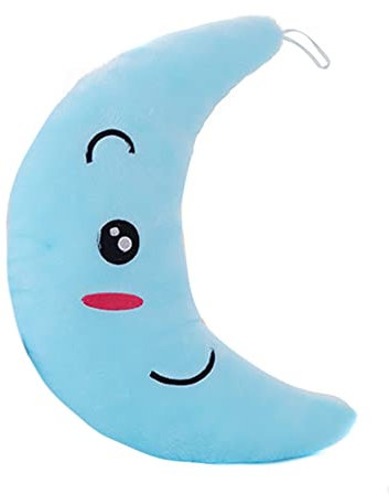Surakey Kawaii Lumineux Coussin Lune Enfant,LED Éclaircir Jouet de Etoile en Peluche Oreiller en Peluche Veilleuse,Poupée en Peluche Coussin Etoile Jouet Peluche, Enfant Cadeaux Bebe Decor Chambre