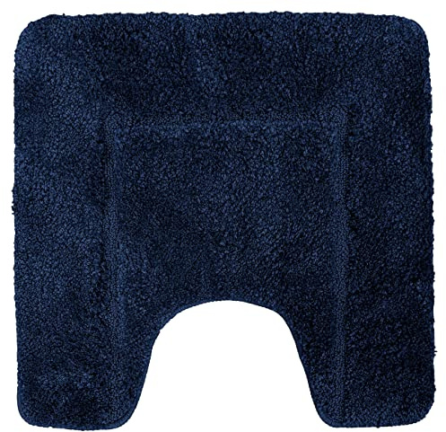 Velosso Super Soft Microfibre High Density Bath Mat Pedestal Mat Anti Slip Super Absorbent (50 x 50 cm Pedestal Mat, Navy Blue)