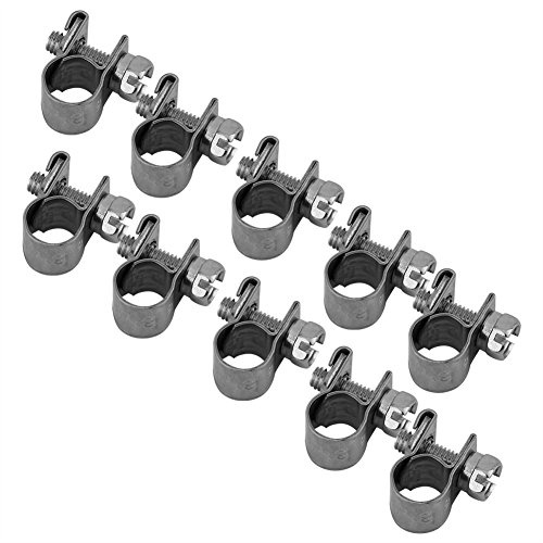 Edelstahl-Schlauchschellen, 10 Stück, 6-20mm | Verstellbar, polierte Oberfläche, rostfrei, für Kraftstoff- und Wasserleitungen