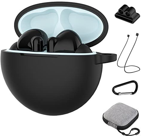 GeeRic Funda Compatible para OPPO Enco Buds2, 5PCS Kit de Accesorios Funda Protectora de Silicona para Auriculares Funda Compatible con OPPO Enco Buds2 Negro