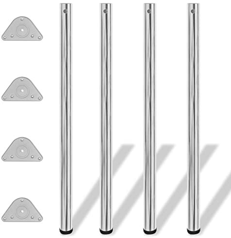 Kangmusi 4X höhenverstellbares Tischbein Chrom 1100 mm,242144