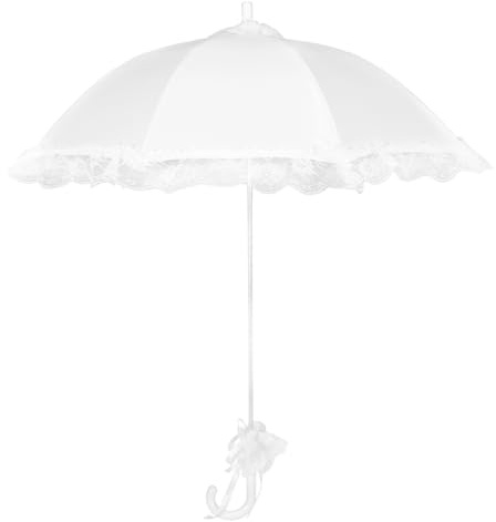 COLLBATH Lace Umbrella Bride Handmade Umbrella Decorative Bridal Party Decor Vintage Lace Parasol Photography Vintage Decor Parasol Satin White