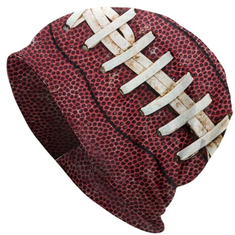 Vintage American Football Sport Beanie For Women Men, Warm Soft Stretch Knitted Beanies Hat Lightweight Casual Slouchy Chemo Cap Cancer Headwear Gifts