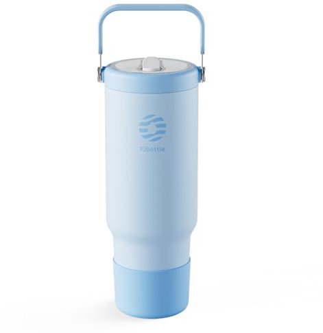 Fjbottle Taza térmica con Pajita 1200ML - Antifugas Botella Agua Acero Inoxidable Sin BPA - Vaso Termo cafe Tumbler
