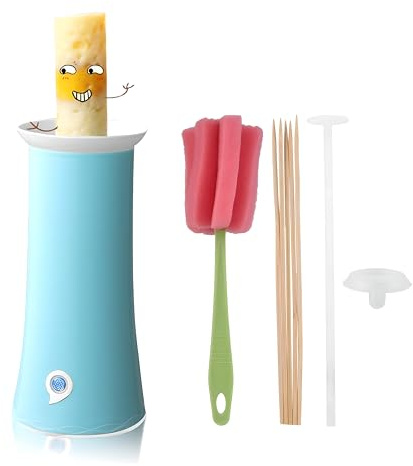 Electric Vertical Egg Roll Cooker, Multi-function Breakfast Egg Sausage Egg Cooker with Oil Push Rod, Cleaning Brush, Breakfast Egg Roll Machine for Quick Home Meals