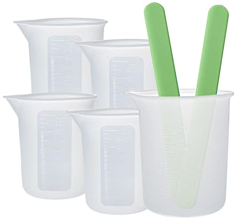 Misurini in silicone per resina 150 ml 100 ml contenitore di miscelazione con bastoncini per pittura artistica riutilizzabile silicone