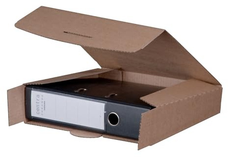 karton-billiger | Ordnerversandbox mit Steckverschluss 80, 320x288x50-80mm, Versandkarton Ordner, Ordnerverpackung, 40 Stück