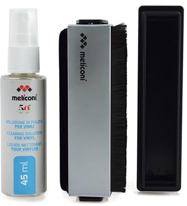 Meliconi Vinyl Kit Di Pulizia Professionale Per Tutti I Tipi Di Dischi, Argento