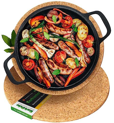 Dessous de Plat en liège | Différentes Tailles et Formes | Rond à carré | S à XXL | pour casseroles, poêles, Verres, Bols - Résistant à la Chaleur antidérapant - du Portugal