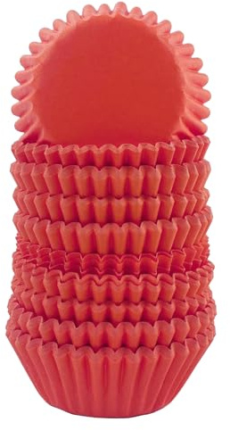 Miss Bakery's House® Mini-Muffinförmchen Standard - Ø 32 mm x 20 mm - Rot - 200 Stück - Papier-Backförmchen - für kleine Cupcakes, Muffins, Pralinen