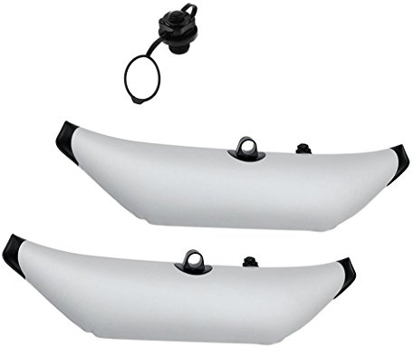 Backbayia 2pcs Barca da Pesca Pad Galleggianti Stabilizzatori Canoe Kayak con Adattatore Valvola dell'aria