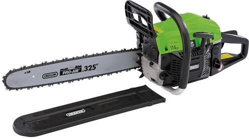 Draper 80103 Benzin-Kettensäge, 450 mm, 45 ccm, Grün/Schwarz