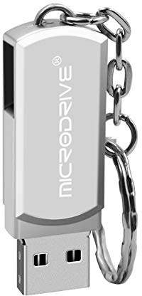 Memory Stick Cute Portable Pen Drives Flash Drive 64GB USB 2.0 Creative Personality Metal U Disk With Keychain Data Storage Drive Flash Pen Disk (Color : Silver)