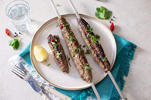 Spice Kitchen Professional Round Cooking Skewers 6 x 1 metre in Length, 8mm Diameter, Catering Grade Stainless Steel, Perfect for Barbecues, Tandoor, Seekh and Sheekh Kebabs