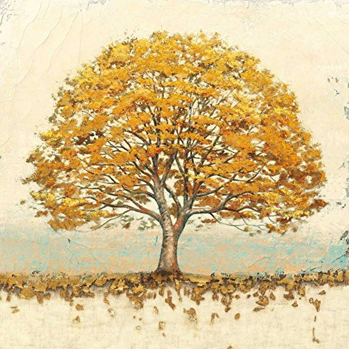 Feeling at home LEINWANDDRUCK im SCHATTENFUGENRAHMEN goldene Eiche Wiens James - Natur quadrat Kunstbilder im Holzrahmen cm_77_X_77