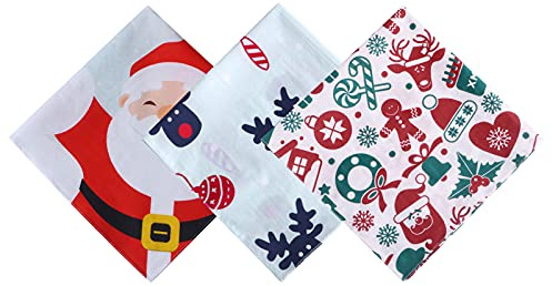 HOULIFE Christmas Handkerchiefs for Women Men Hankies Set Christmas Gift | Soft Material, for Christmas, Xmas Handkerchief, Gift for Loved One