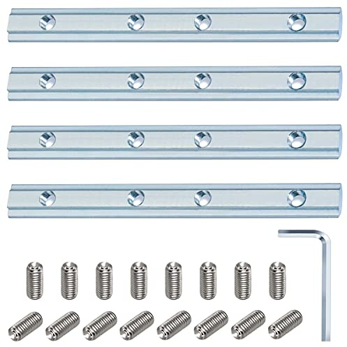 Streckenverbinder Profilverbinder Alu Profil Schrauben Profilverbinder für T-Nut der Serie 40x40, 8 mm Aluminium-Strangpressprofil(4 Stück)