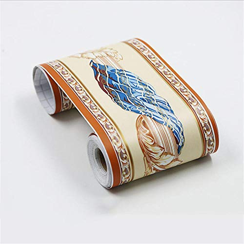 GouieRylin BordüRe Selbstklebend TapetenbordüRe Pvc Sockelleiste Dekorative BordüRe Selbstklebende Home KüChe Blaue Rebe 10cm X 900cm