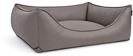 Mypado Hundebett, Hundesofa Dreamy Kunstleder in Taupe, 3 Größen, 90x70cm