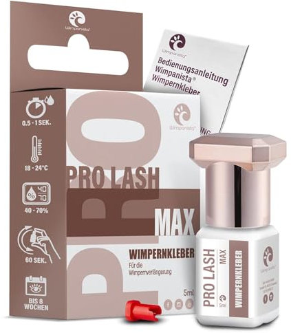 Wimpernkleber Wimpanista Pro Lash Max mit einer Wimpern-Haltbarkeit bis zu 8 Wochen! Für die Wimpernverlängerung. 5ml.