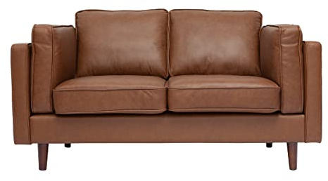 Miliboo Vintage-Ledersofa braun 2-Sitzer Bradley