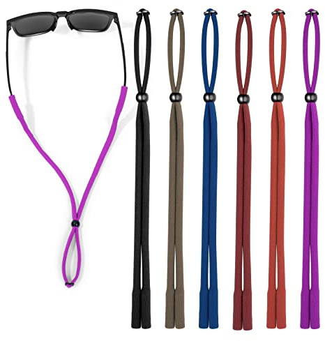 VOOGLASS Glasses Strap(6 PCS) Sports Eyeglass Strap,Adjustable Sunglasses Lanyard Neck Holders Cord Retainer for Men Women