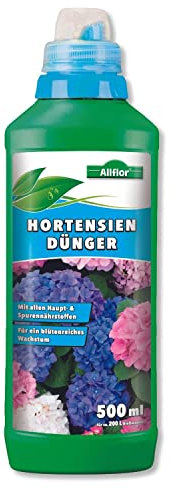 Allflor Hortensiendünger I Rhododendron Dünger I Blumendünger flüssig I 500 ml I Fördert langanhaltende Blütenpracht bei Zimmer- & Balkonpflanzen I Flüssigdünger mit idealer Nährstoffkombination