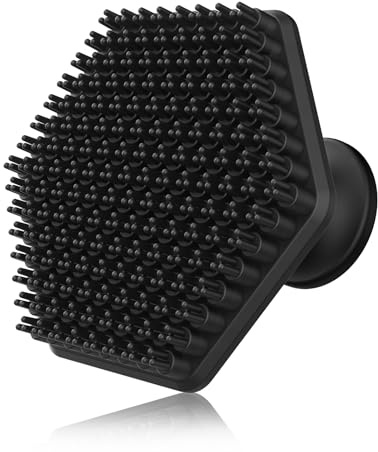 Silicone Face Scrubber for Men, Gentle Exfoliator Pad & Massager, Facial Cleansing Brush Silicone Face Wash Brush Removes Dead & Dry Skin (Black)