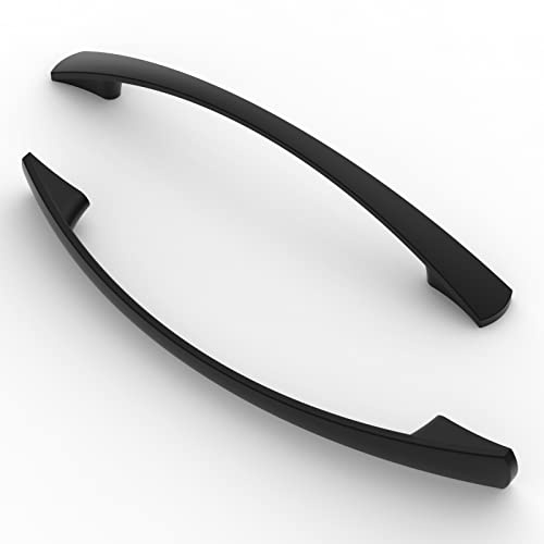 FURNIWARE 10 Stück Möbelgriffe Schwarz Matt Möbelgriffe Lochabstand 128mm für Küchenschränke Schränke Schubladen