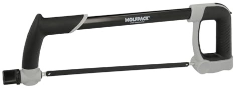 WOLFPACK LINEA PROFESIONAL Arco Sierra Acero Con Doble Empuñadura Engomada, Angulo Corte Ajustable. Corta Acero, Aluminio, Madera, Plastico, Cobre