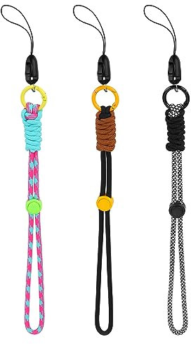 Amaxiu Lot de 3 Dragonnes de Poignet Réglables en Nylon - Couleurs Mélangées pour Appareils Photo, Clés USB, Porte-clés, Étiquette d'Identité, Portefeuille - 25,9 cm