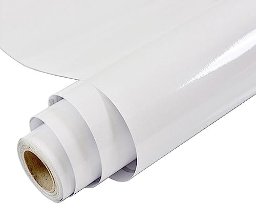 MOCNT Carta adesiva per mobili, 80 cm x 5 m, lucida, autoadesiva, carta da parati, vinile, pellicola per mobili, impermeabile, protegge decorativa, carta da cucina, adesivi, colore: bianco