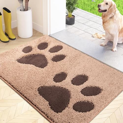 FCSDETAIL Schmutzfangmatte waschbar 60 x 90 cm, Fußmatte Innen, absorbierend Fussmatte, rutschfeste Sauberlaufmatte, wasserdicht Teppich für Hund, Eingang, nasse Pfoten | rutschfeste waschbar Sauberlaufmatte, Teppich für Hund, Eingang, nasse Pfoten