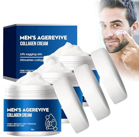 EXQST AgeRevive Kollagencreme für Herren, Tiefe Feuchtigkeitscreme für das Gesicht, hautstraffende und straffende Lotion, natürliche Bio-Anti-Falten-Creme für alle Hauttypen