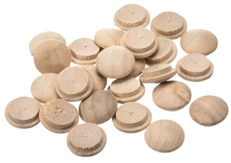 sourcing map Holzstopfen, 50 Stück 20 x 15 mm – Buche Holz Knopf Top Plugs, Schraube Loch Abdeckungen, dekorative Holzabdeckung für Treppenstühle Handwerk Möbel Holzbearbeitung